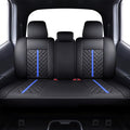 Tomatoman Tacoma Rear Seat Covers 2005-2024 2025 2026 TRD Sport Offroad Limited SR5 V6 Crew Double Extended Cab Truck Back Car Cushions with Waterproof Faux Leather (Rear Seat/Black-Blue)