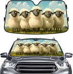 GENANY Cute Sheep Windshield Sun Shade for Car SUV Truck (55x30 Inches), Sun Shade Windshield, Shades for Front Windows, Spring Car Decor