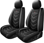 Car Seat Cover for Ford Explorer 2000-2025, Waterproof Durable Compatible Airbag, Premium Leather Seat Protector(2 Seats Standard,Black White)