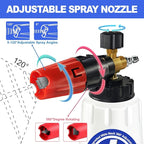 Foam Cannon for Pressure Washer, 1 Liter Bottle, 1/4 Inch Quick Connector, Professional Snow Foam Lance for Car, Glass, Wall, and Exterior Surface Cleaning