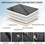 Car Seat Covers Full Set, 5Pcs Universal Leather Seat Covers for Cars, Waterproof Front and Rear Seat Covers Breathable Automotive Vehicle Seat Cover for Most Trucks, SUVs, Sedans, Black