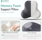FLORICH Car Lumbar Support Pillow and Neck Headrest Pillow for Office Chair, Ergonomic Memory Foam, Relieves Neck, Back Pain, Pressure-Relieving Back Support for Car, Office Chair & Wheelchair – Gray