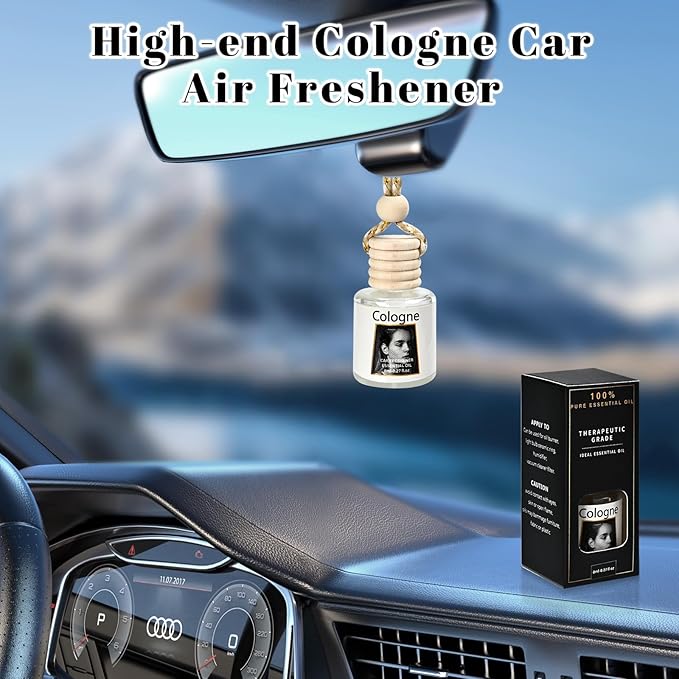 4 Pack Car Air Freshener Hanging, Natural Essential Oil Car Fresheners Long Lasting Car Fresheners Diffuser,Air fresheners for Home,Cute Car Interior Accessories for Women/Men