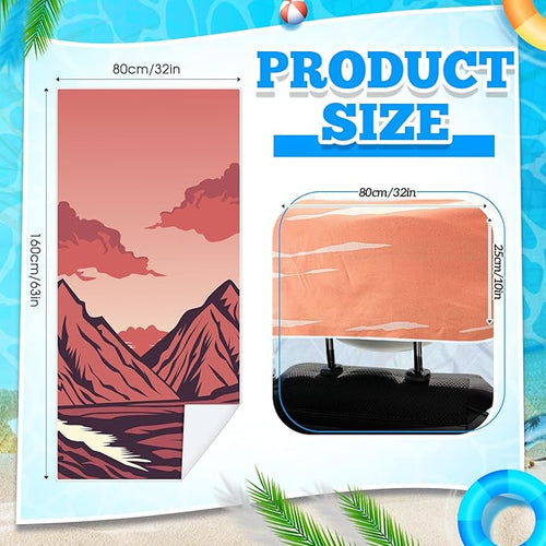 2 Pack Car Seat Towel Covers with Storage Bag 63 x 32 Inch Athletic Running Towel Seat Sweat Washable Non Slip Cover Gift for Car Outdoor Sport Activities (Death Valley National Park)