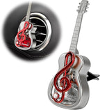 Car Air Freshener Vent Clip, Empty Guitar-Shaped Aromatherapy Diffuser Automobile Dashboard Ornament, Unscented Car Air Conditioner Clip Cute Rotating Decoration for Women Men (Red)