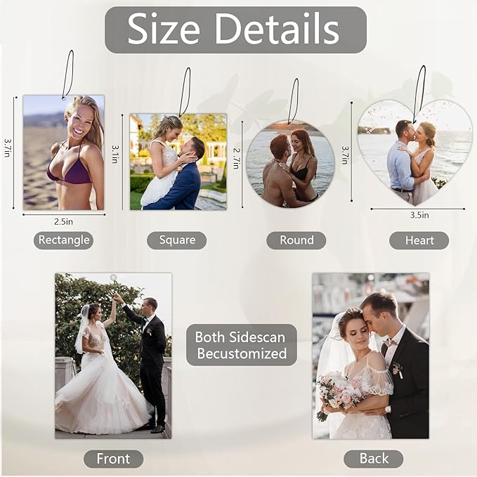 Custom Air Fresheners with Picture, Personalized Photo Air Freshener for Car Wardrobe Bathroom Hanging Ornaments (Rectangle-)