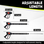 M MINGLE Pressure Washer Hose and Gun Kit, 50 FT Power Washer Hose with 5 Nozzle Tips and M22-14mm Fitting, Replacement for Ryobi, Simpson, Craftsman