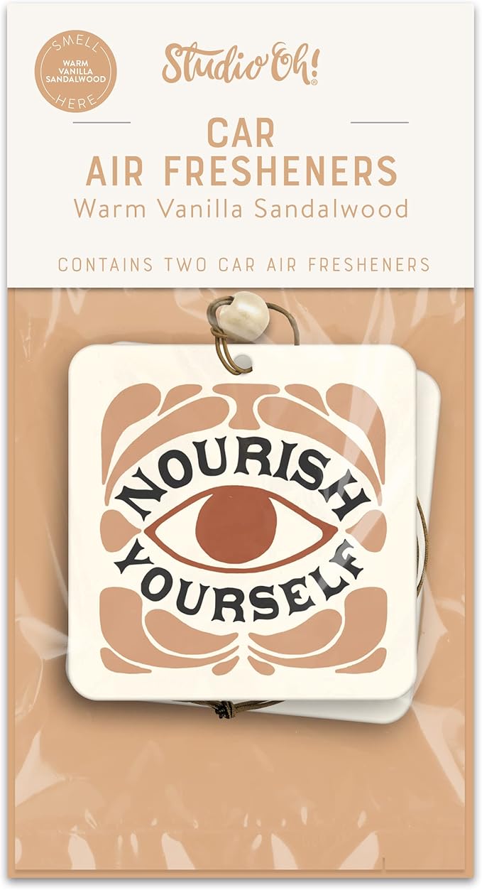 Studio Oh! Scented Hanging Car Air Fresheners - Pack of 2 - Natural & Exclusive Fragrance with DeoBoost Technology - Unique Design with Decorative Bead - Nourish Yourself
