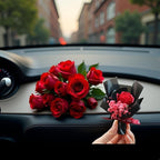 Red Mini Dried Flowers Bouquet for Car Air Vent Clips, Car Air Outlet Perfume Decoration, Air Fresheners Interior Decoration Automotive Air Fresheners Interior Accessories