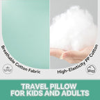 Travel Pillow,Car Pillow Kids Travel Pillow Car seat Pillow U Shaped Pillow for Travel Skin-Friendly Material The Sleeping Aid for Adults and Kids on Road Trips (Green)