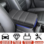 for CRV Center Console Cover 2026 2025 2024 2023 - [Upgraded] Thick & Soft Leather Middle Armrest Cushion Protector for Honda CRV 2023 2024 2025 2026 Interior Accessories - Black Stitch