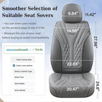 Coverado Car Seat Covers, Car Seat Covers Front Seats, 2-Pack Front Seat Cover, Nappa Leather Waterproof Seat Covers, Car Seat Protectors, Automotive Seat Covers Universal Fit for Most Vehicles Gray