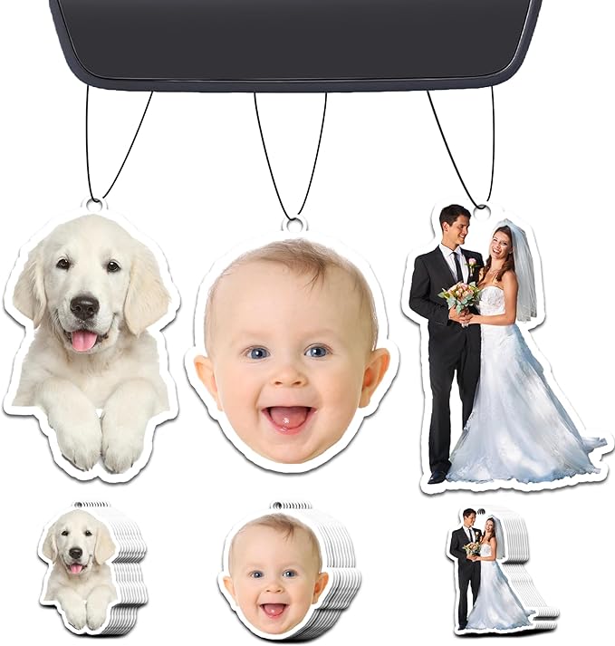 10-1000 Pcs Custom Air Fresheners with Picture - Double Sided Personalized Car Air Freshener with Photo & Logo, Hanging Auto Accessories & Custom Gifts for Branding Business Events (Crop)