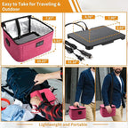 Aotto Portable Electric Lunch Box Food Heater, 12V/24V/110V 3-in-1 Car Food Warmer Heated Lunch Box for Adults, Cook, Reheat & Keep Meals Warm for Car, Truck, Travel, Work, Home - Pink
