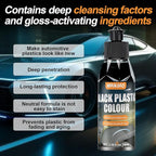 100ML Car Plastic Restorer Black, Black Trim Restorer Automotive with Sponge, Renew Protect Faded Trim Bumpers Dashboards Long Lasting Shine Easy to Apply for Cars RVs Vehicles and Motorcycles