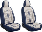 Premium Nappa Leatherette Car Seat Cover Set Custom Fit for Honda CR-V CRV 2000-2023 2024 2025 2026 Water-Proof Breathable Faux Leather Seat Cushion Protectors (Full Set 5 Seats,Beige Blue)