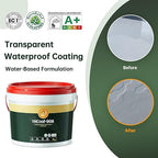 Clear Waterproof Sealant 1 Gallon, Transparent Waterproof Coating Adhesive Sealer, Water-Based Acrylic Waterproofing Paint for Roofs, Walls, Concrete, Indoor & Outdoor Invisible Leak Repair Agent 4KG