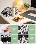 Small Insulated Snack Bag Lunch Bag for Kids Lunch Box for Women/Men, Collapsible [3L/5-Can] Reusable Lunch Bag Cooler Bag for Bottle with Handle Buckle for Work/School/Travel,Leopard Print