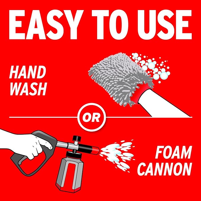 Mothers Triple Action Foam Wash, 100 oz. — pH Balanced, Eco-Friendly, Super-Sudsy, Foam Cannon, Safely Clean Without Stripping Wax, Sealant or Coating, Remove Dirt & Grime, Super Concentrated (05610)