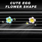 2PCS Flower Car Air Vent Clips, Cute Plumeria Automotive Air Fresheners Vents Clips Decoration, Girly Flower Auto Perfume Diffuser Decor Charm for Women (Blue+Purple)