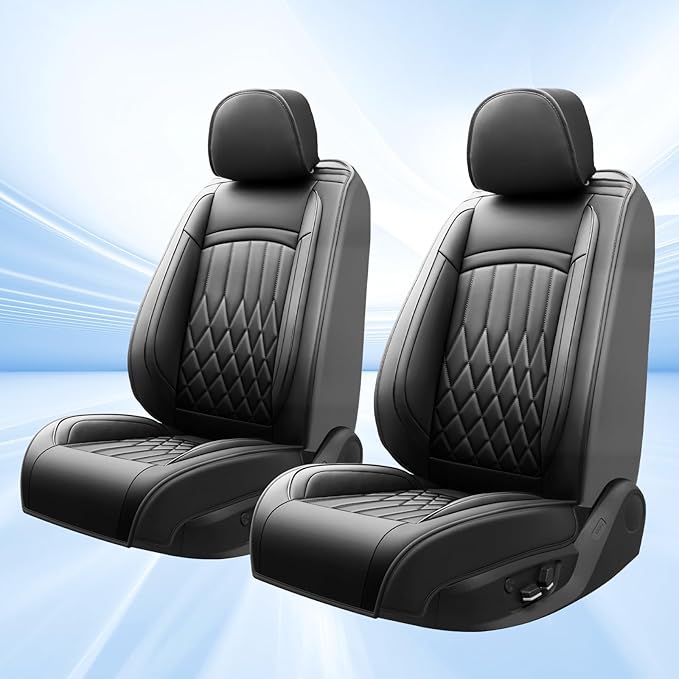 Fit TLX Car Seat Covers for Acura TLX 2014-2026 - Premium Leather, Waterproof, All-Weather, Airbag Compatible, Breathable, Easy Install, Seat Protectors, Only 2 Front seat Covers, Black