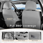 Coverado Front Seat Covers, Waterproof Nappa Leather Dust-Proof Protectors, Universal Fit for Most Vehicles, Anti-Scratch Seat Covers for Sedans, SUVs, Pickup Trucks – Gray