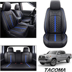 Tomatoman Tacoma Car Seat Covers Compatible with Toyota Tacoma 2005-2015 2016-2023 2024 2025 2026 Truck Access Crew Double Cab TRD Sport Offroad Limited SR5 V6 Cushions(Full Set/Black-Blue)