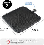 carrotez 2 Pack Double Breathable 3D Air Mesh Cool Seat Cushion Pad for Cars Seats, Home Office Chairs, Wheelchairs, 17.75" x 17.75" - Black