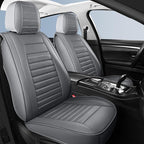 Car Seat Covers, Waterproof Horizontal Stripes Automotive Seat Covers, Universal Anti-Slip Car Seat Protectors for Most Cars Sedans SUV Pick-up Truck (2 PCS Front Seat, Grey)