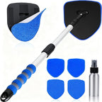 XINDELL Windshield Cleaning Tool, Interior & Inside Car Windshield Cleaner with Microfiber Pads, Extendable Handle & 360° Rotating Head, Streak-Free Glass Cleaning Kit for Cars Trucks