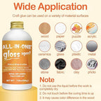 Crafts Sealer Gloss Finish, 200ml All Purpose Craft Glue, Varnish, and Finish, All in One Craft Glue for Wood, Paper, Acrylic Paints, Ceramics, Fabrics, Clay (Gloss)