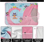 Car Window Shade for Baby, Blackout Car Window Curtain with Storage Pockets & 7 Suction Cups, Cartoon Pattern Cars Side Window Sun Shade Cover for Sun/Heat/UV Rays Protection (Pink-Elephant)