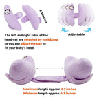Baby Car Seat Head Neck Support,Adjustable Travel Pillow for Toddler,Portable Travel Pillow for Kids,U-Shape Travel Headrest Cushion,Baby Neck Pillows for Pushchair,Purple