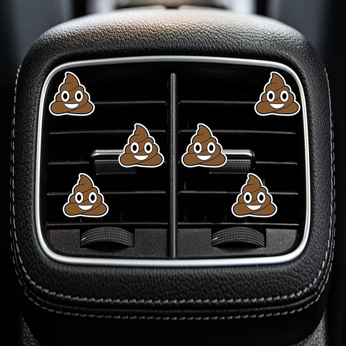 Funny Poop Air Vent Clips - 6 Pcs Face Car Air Fresheners Vents Clips Car Diffuser Cute Accessories for Women
