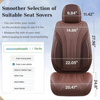 Coverado Front Seat Covers for Cars, Universal Car Seat Covers, 2 PCS Waterproof Leather Seat Cover, Driver Seat Covers Front Car Seat Protector, Breathable Car Seat Cushions Fit for Most Cars, Coffee