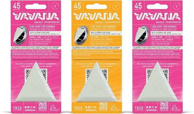 SPIN Car Air Freshener Vent Clip – Double Bubblegum & Satsuma Mix, Long Lasting Essential Oil Fragrance (3 Pack)
