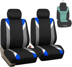 FH Group Car Seat Covers Premium Modernistic Flat Cloth Car Seat Covers Front Seats Only Blue Black, Airbag Compatible Universal Fit Interior Accessories Cars Trucks SUV Car Accessories Protector