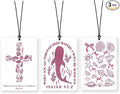 Lacama Beachy Christian Car Air Freshener 3Pcs, Pink Coastal Whale Shell Conch Cross Bible Verse Cars Scents Air Freshener for Women Girls Gifts, Beach Car Accessories Interior Mirror Decor Hanging