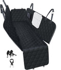 PETICON Dog Car Seat Cover with Mesh Window, 100% Waterproof Pet Seat Cover for Back Seat, Scratchproof Dog Hammock for Cars, Trucks, SUVs, Jeeps, Black