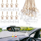 50 Pcs Car Hanging Air Freshener Empty Car Essential Oil Diffuser Bottles Pendant Glass Perfume Bottles Aromatherapy Fragrance Bottle Auto Ornaments Decor