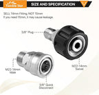 Twinkle Star Pressure Washer Adapter Set, Stainless Steel Quick Disconnect Kit, M22 14 mm Quick Connect Swivel to 3/8'' Quick Connect Fittings, 3/4" to Quick Release 8 Sets