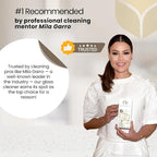 Glass Cleaner by Mila Garro – Streak-Free Enzyme Formula – 30 Water Dissolvable Sheets (Makes 3.75 Gallons) – Window & Mirror Cleaning – Free 2 Microfiber Cloths