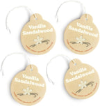 Happy Wax Vanilla Sandalwood Car Charms 4-Pack - Scent Notes: Vanilla, Vetiver, Patchouli and Cedarwood