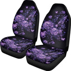 BIGCARJOB Butterfly Cat Car Seat Cover Set for Front Seat Only, Universal Fit Auto Front Seat Protector Full Set Car Interior Accessories