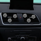 6 Pcs Flower Air Vent Clips, Cute Sunflower Flower Car Air Fresheners Vents Clips Funny Car Diffuser Vent Clips Car Interior Decor Charm Cute Car Accessories Car Decoration for Women (Black)