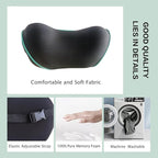 Really Soft Car Headrest Pillow, Car Pillow for Driving with Adjustable Strap, 100% Memory Foam Neck Pillow, Breathable Removable Cover & Ergonomic Design - Travel Car Neck Pillow(Lightblue Side Rope)