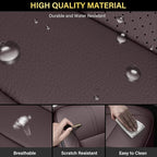 Coverado Chevy Silverado Seat Covers, Leather Car Seat Covers Custom Fit for Chevy Silverado GMC Sierra 2014-2018 1500, 2015-2019 2500HD 3500HD (Full Set, Brown)