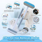 Multifunctional Pet Hair Remover Tool for Furniture, Reusable Washable Dog and Cat Hair Lint Removal Brush, 4 in 1 17.3Inch Extendable, Adjustable Lint Brush