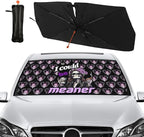 Socira I Could Be Meaner Funny Skull Car Windshield Sunshade Umbrella Foldable Umbrella Sun Shade Windshield Cover Sunshade Car Accessories Blocks Uv Rays Keeps Cool (57" X 30")