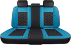 Premium Nappa Leatherette Car Seat Cover Set Custom Fit for Honda CR-V CRV 2000-2023 2024 2025 2026 Water-Proof Breathable Faux Leather Seat Cushion Protectors (Full Set 5 Seats,Black Cyan)